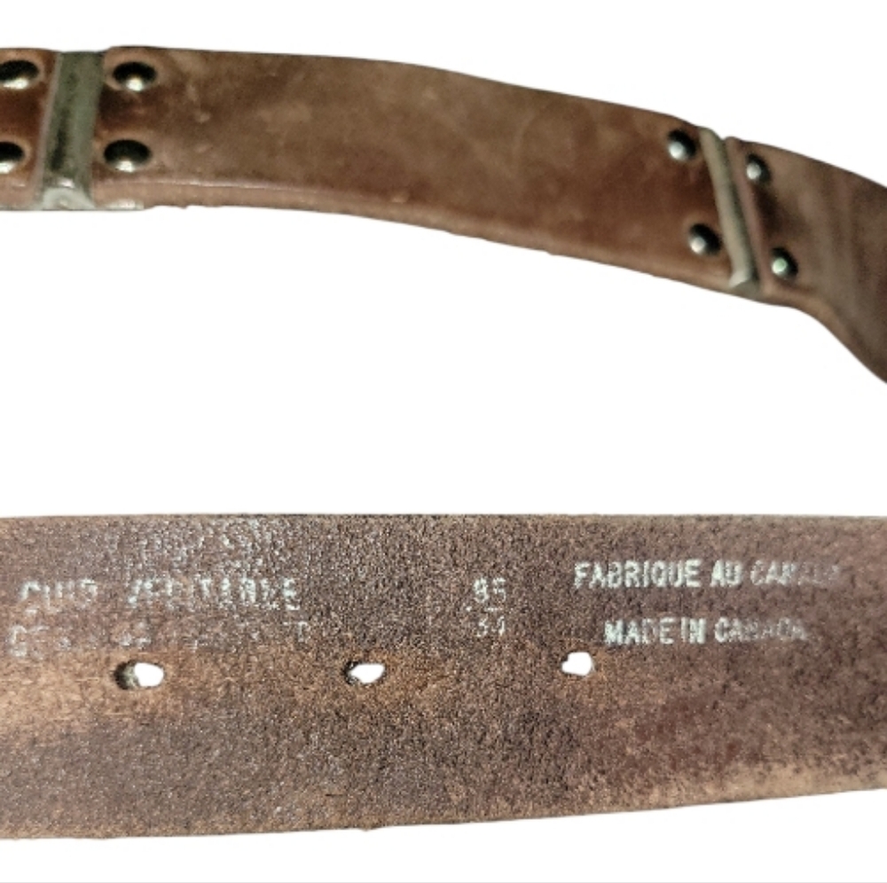 LGND Supply Co. Men’s Distressed Brown Leather Belt Size 34 Made in Canada - Picture 6 of 7